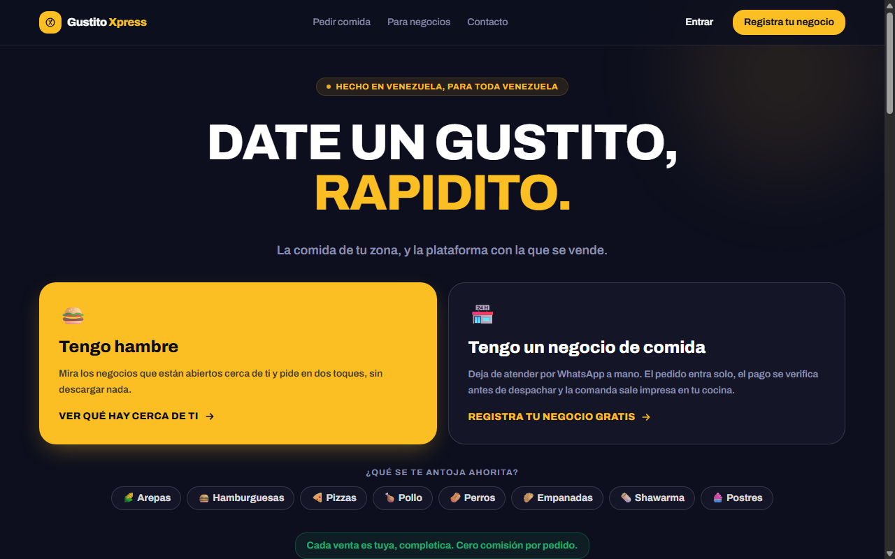 Portal de Gustito Xpress en vivo