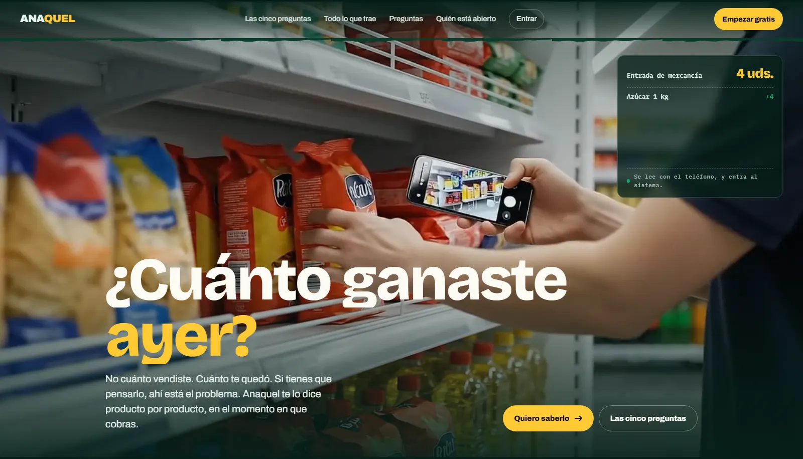 La portada de Anaquel, captura real
