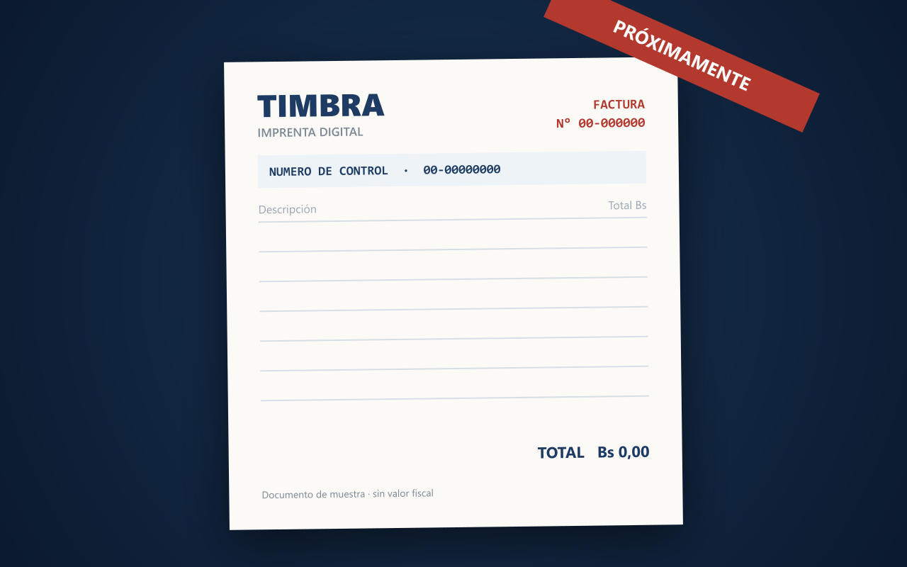 Muestra de una factura de Timbra, en construcción